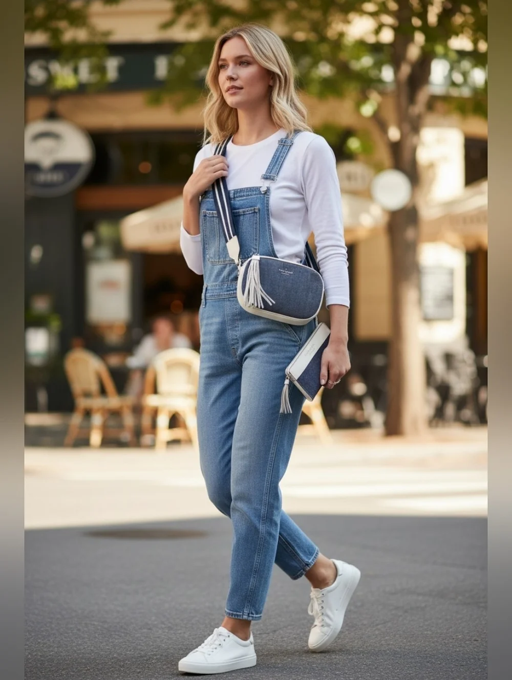 Kate Spade NEW Cameron Denim Colorblock Crossbody camera & Large Slim Wallet Set